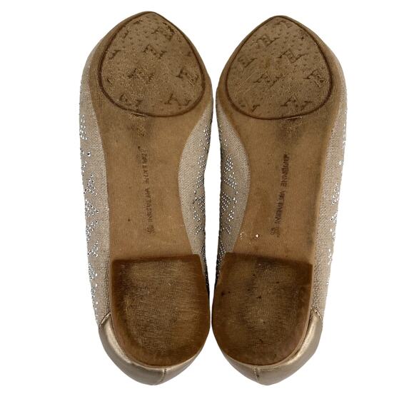 Adrienne Vittadini Bailean Flats 9.5M Gold Studded - Picture 5 of 9